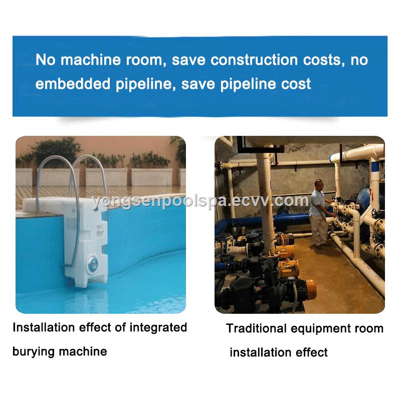 Adult pool filtration system acrylic wall hung integrated swimming pool filter