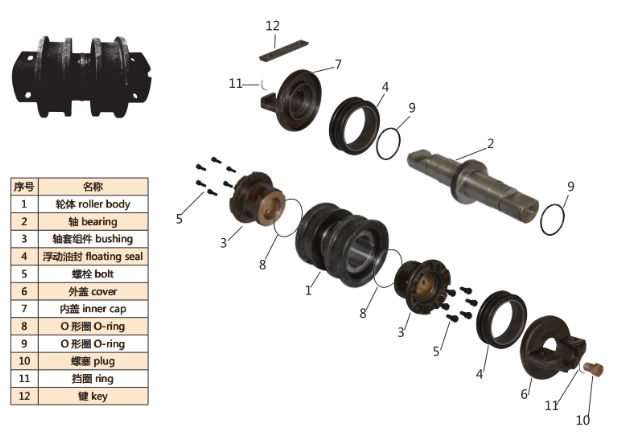 Undercarriage Parts Track Roller Bottom Roller Lower Roller Liebherr LB24 LB28 LB36