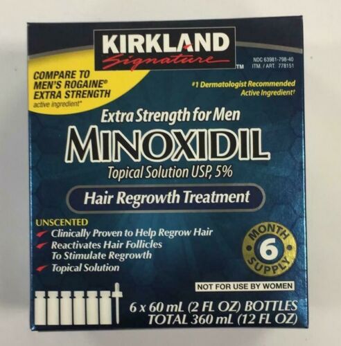 Kirkland Minoxidil 5 Extra Strength Men Hair Regrowth Solution 6 Month Supply