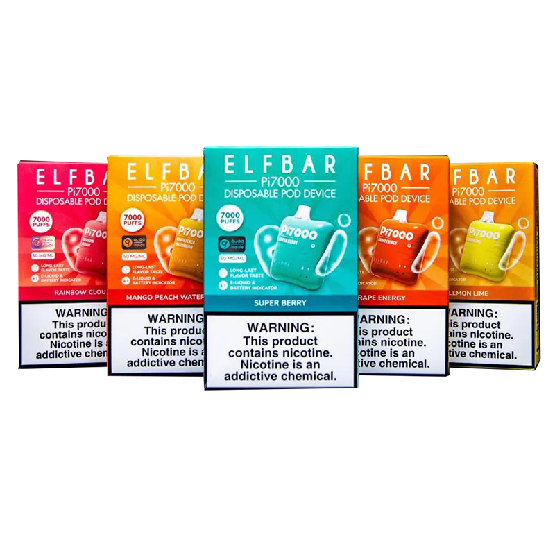 Original ELFBAR Pi7000 Disposable Pod Device 500mAh Rechargeable ECig Disposables Vapes Pods 17ml Elf Bar BC5000 Ultra