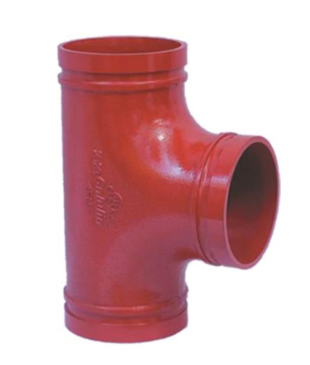 Spot Goods ductile iron grooved pipe fittings grooved threaded equal reducing tee