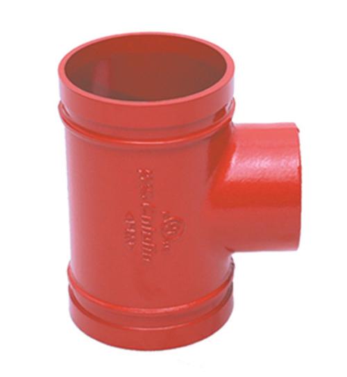 Spot Goods ductile iron grooved pipe fittings grooved threaded equal reducing tee