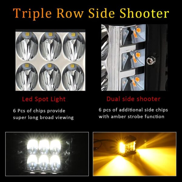 Sunlitec LED Work Light Side Shooter