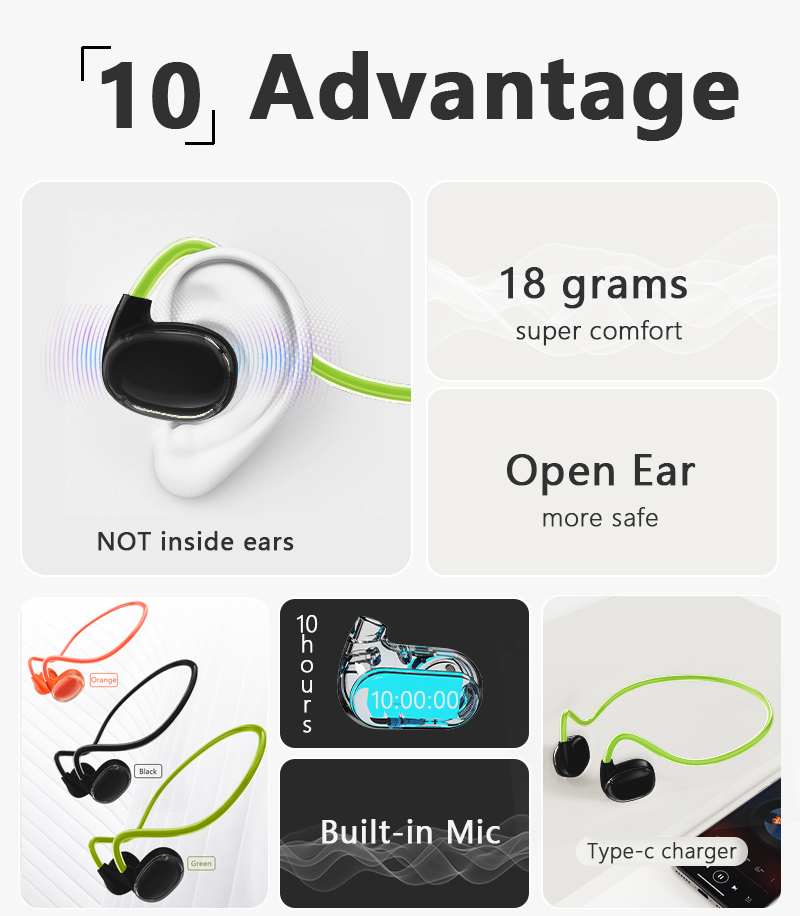 New Air Conduction Fashion Sports Open Headphones with Long Range Bluetooth 53