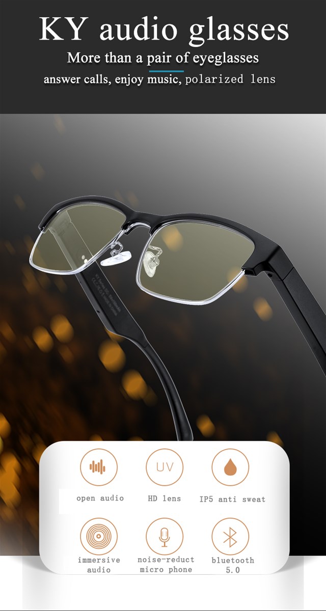 smart Bluetooth glasses listening music and phone calls anti blue light lenses sunglasses night vision lenses