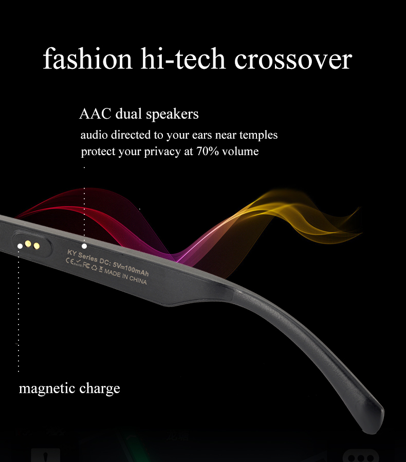 smart Bluetooth glasses listening music and phone calls anti blue light lenses sunglasses night vision lenses