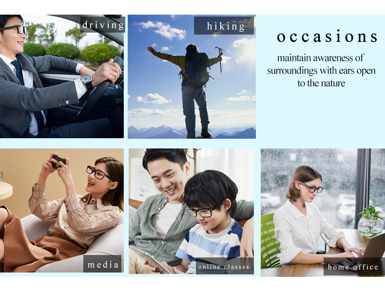 smart Bluetooth glasses listening music and phone calls anti blue light lenses sunglasses night vision lenses
