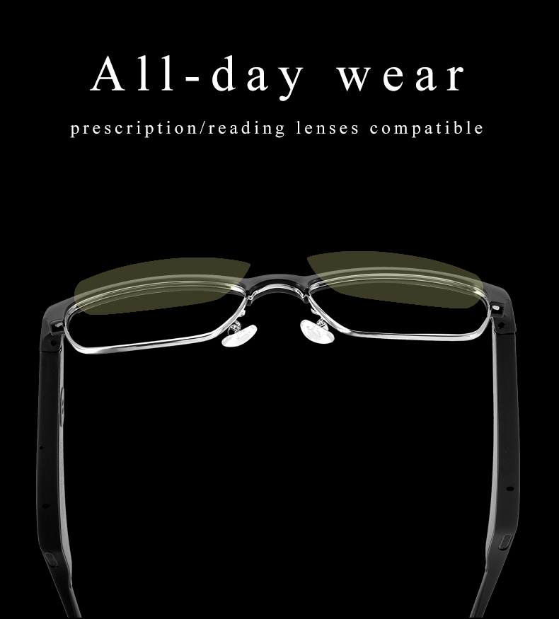 smart Bluetooth glasses listening music and phone calls anti blue light lenses sunglasses night vision lenses