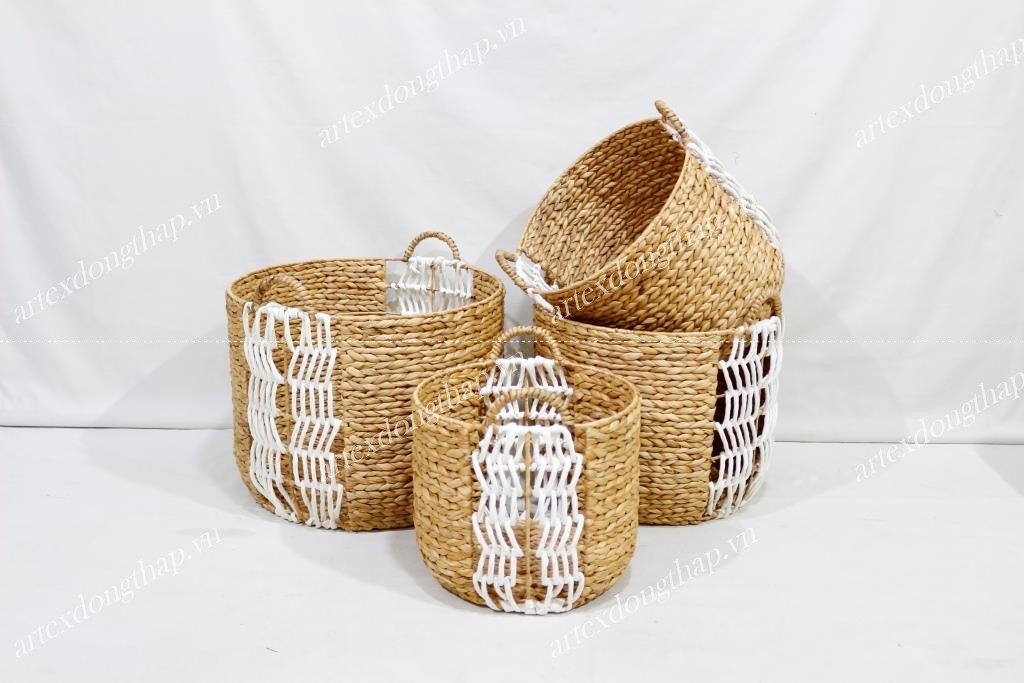 New Design Water Hyacinth Storage Baskets - SD10544A-4MC