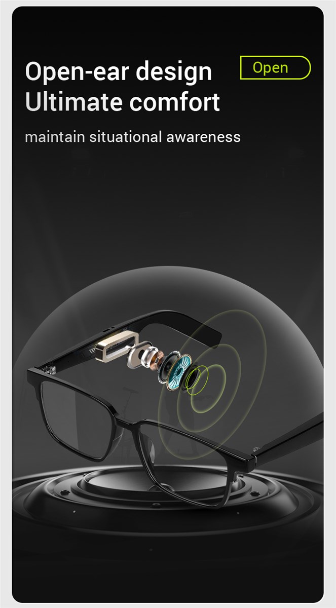 smart Bluetooth glasses listening music and phone calls anti blue light lenses sunglasses night vision lenses