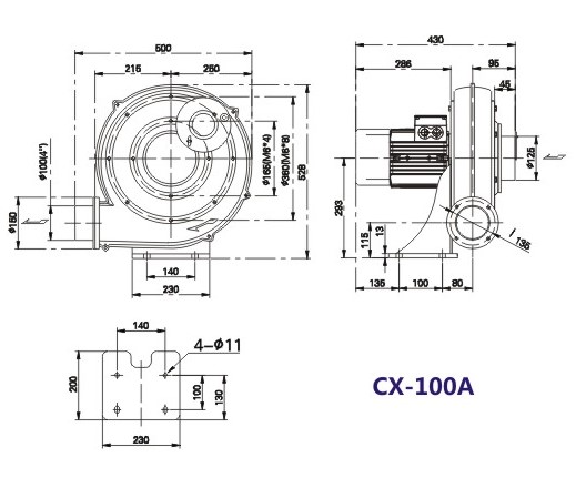 Pump type medium pressure fan flow blower dust material gas conveying exhaust fan