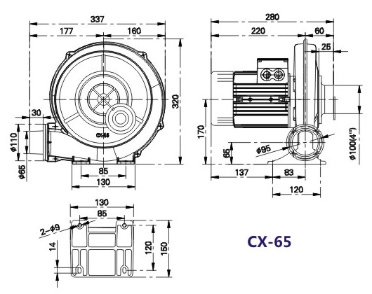 Pump type medium pressure fan flow blower dust material gas conveying exhaust fan