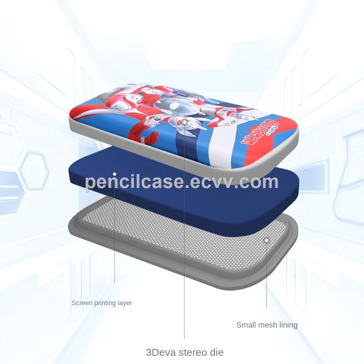 factory custom EVA zipper OEM compact large capacity classroom compartments pencil boxes for classroom