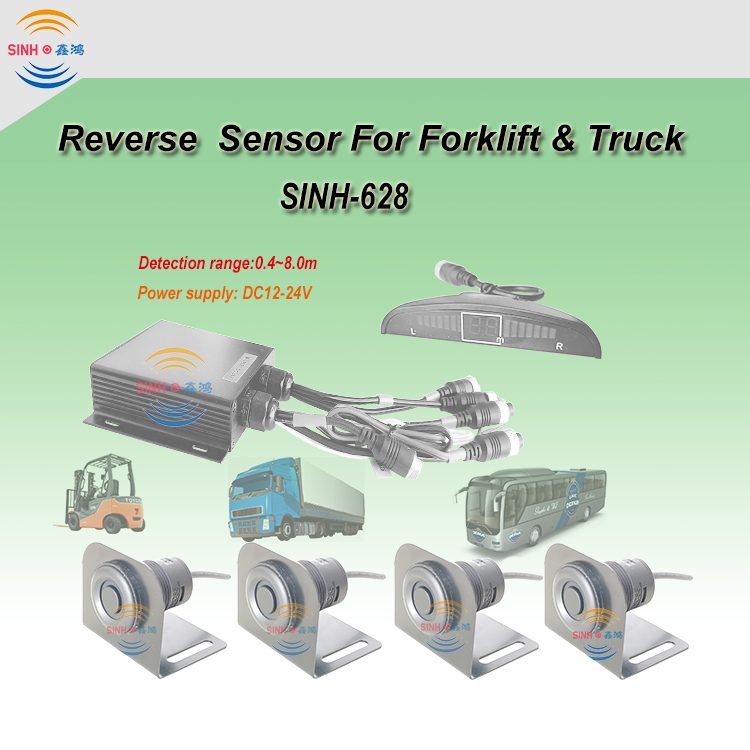 Truck Reverse Sensor System 4 pcs Radar Blind Spot Alarm Reversing LED Backlight Display Rear View 1224V Parking Sensor