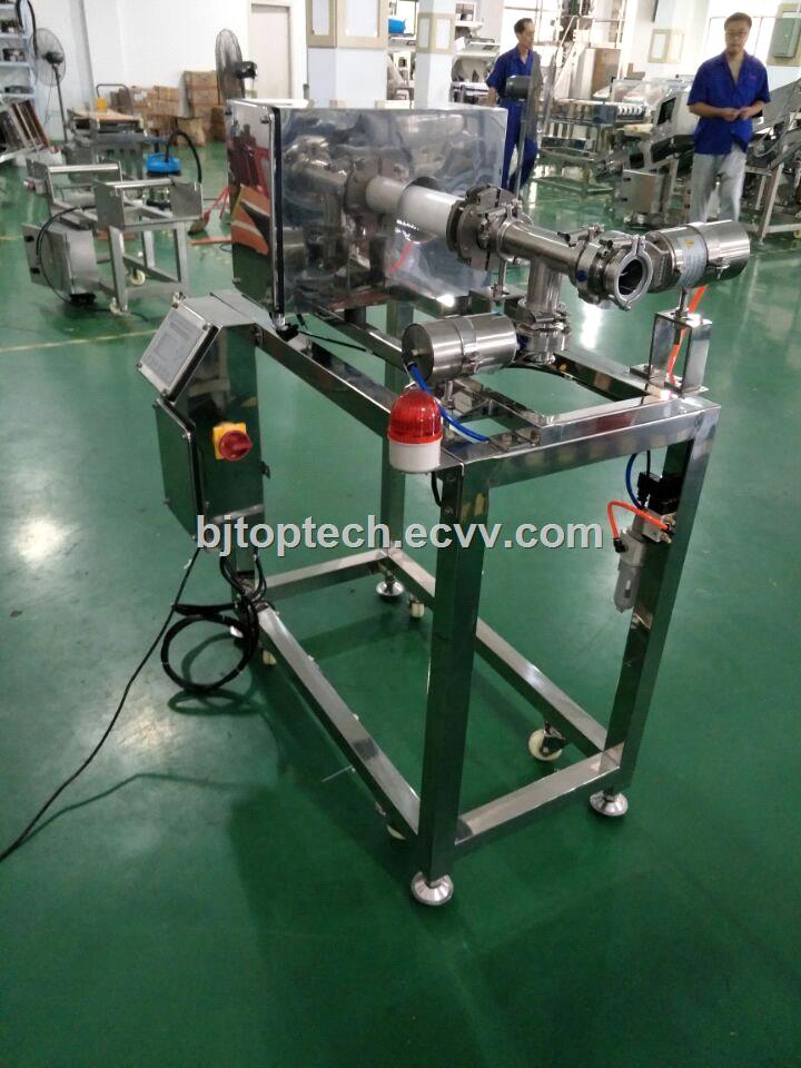 high sensitivity pipeline metal detector for jampastesaucemilk product inspection