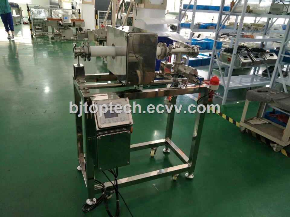 high sensitivity pipeline metal detector for jampastesaucemilk product inspection