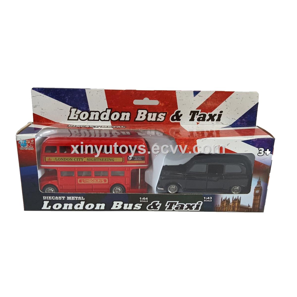 Xinyu 164 Scale Diecast Toys London Bus Taxi Vehicle