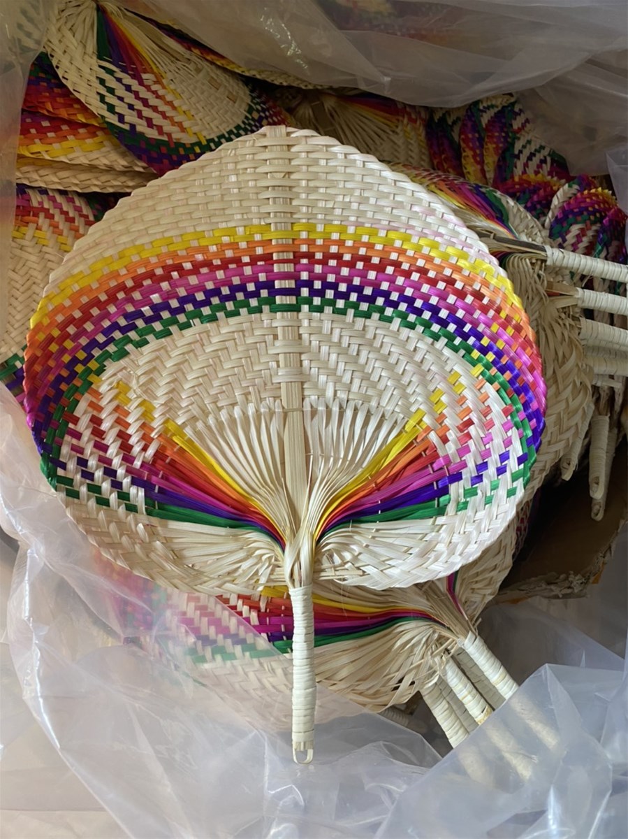 Woven Crafted Patterned Bamboo Hanging Fan Wall Decoration Bamboo Hand Fan Wall Art Cooling Fan Vietnam