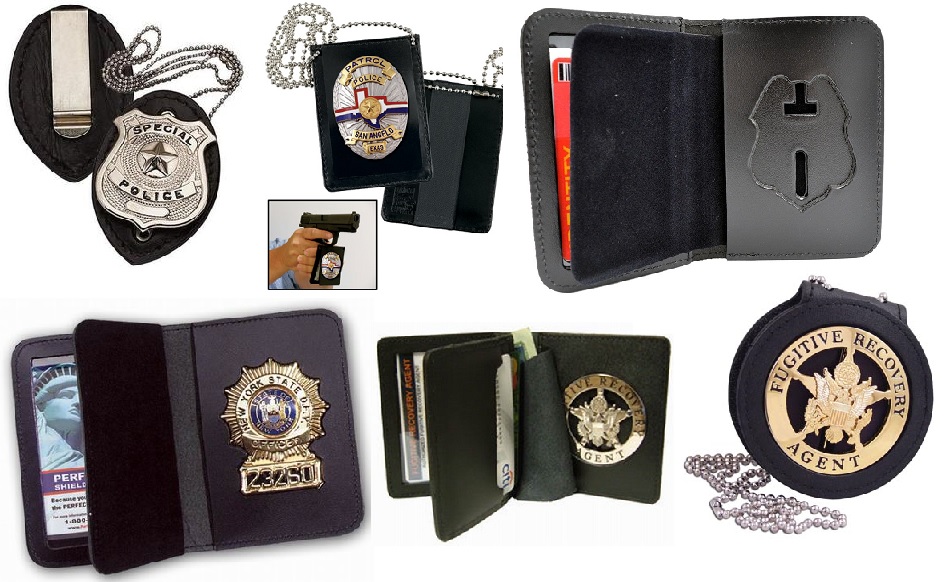 Leather Badge Case Badge Holder Wallet Police Badge Holder Purse