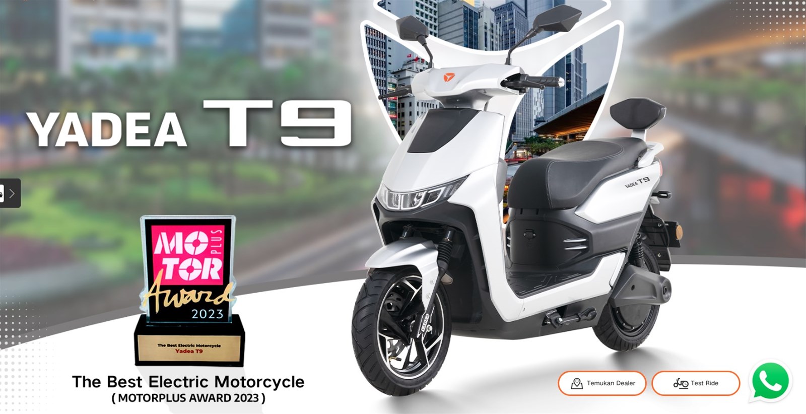 YADEA New Design Chinese Eec Certification Low Price 80Kmh 32Ah Battery Scooter Electric Motorcycle with Charger