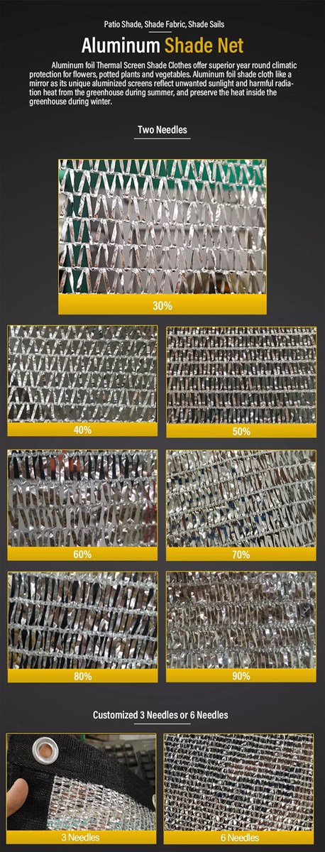 HDPE Shading Silver Aluminum Foil Shade Net For Flower Planting