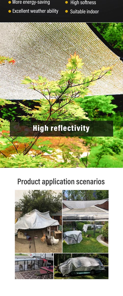 HDPE Shading Silver Aluminum Foil Shade Net For Flower Planting