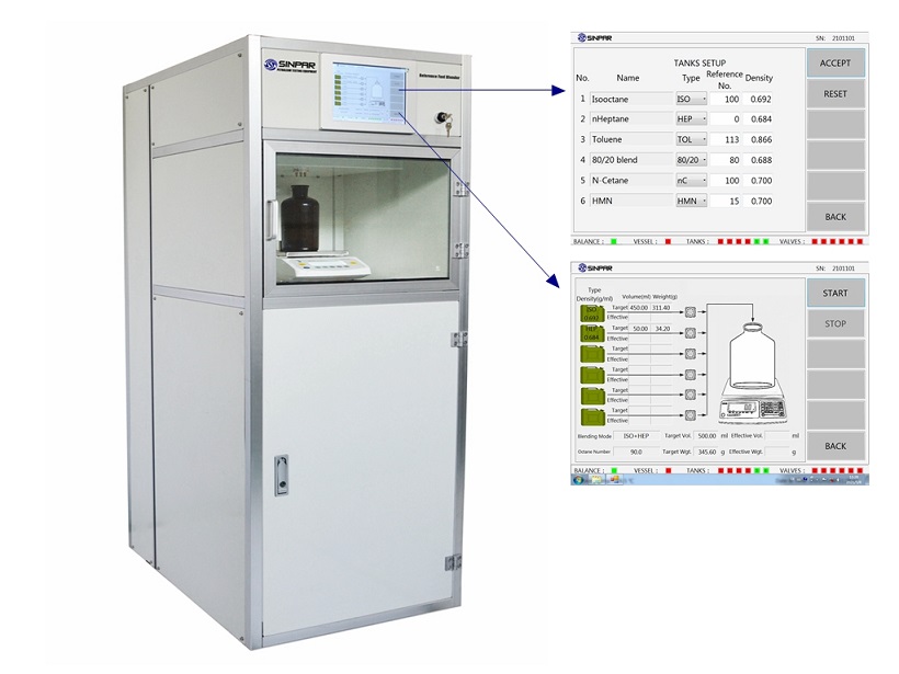 Automated reference fuel blending system unit for cfr octane cetane test engines