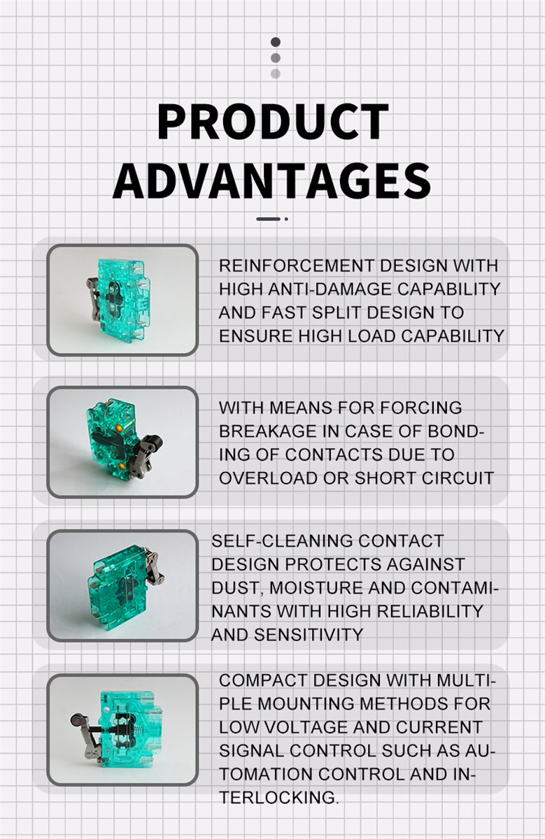 LXC Micro Switch for Traction Systems Selfcleaning Contact Silverplated Connector Support Customization