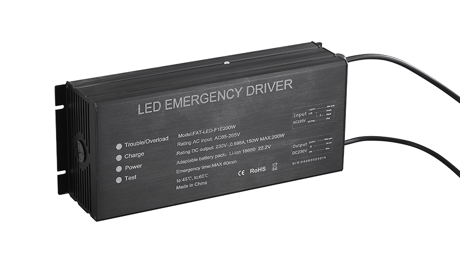 200W LED Emergency driver External test button and threecolor LED indicator