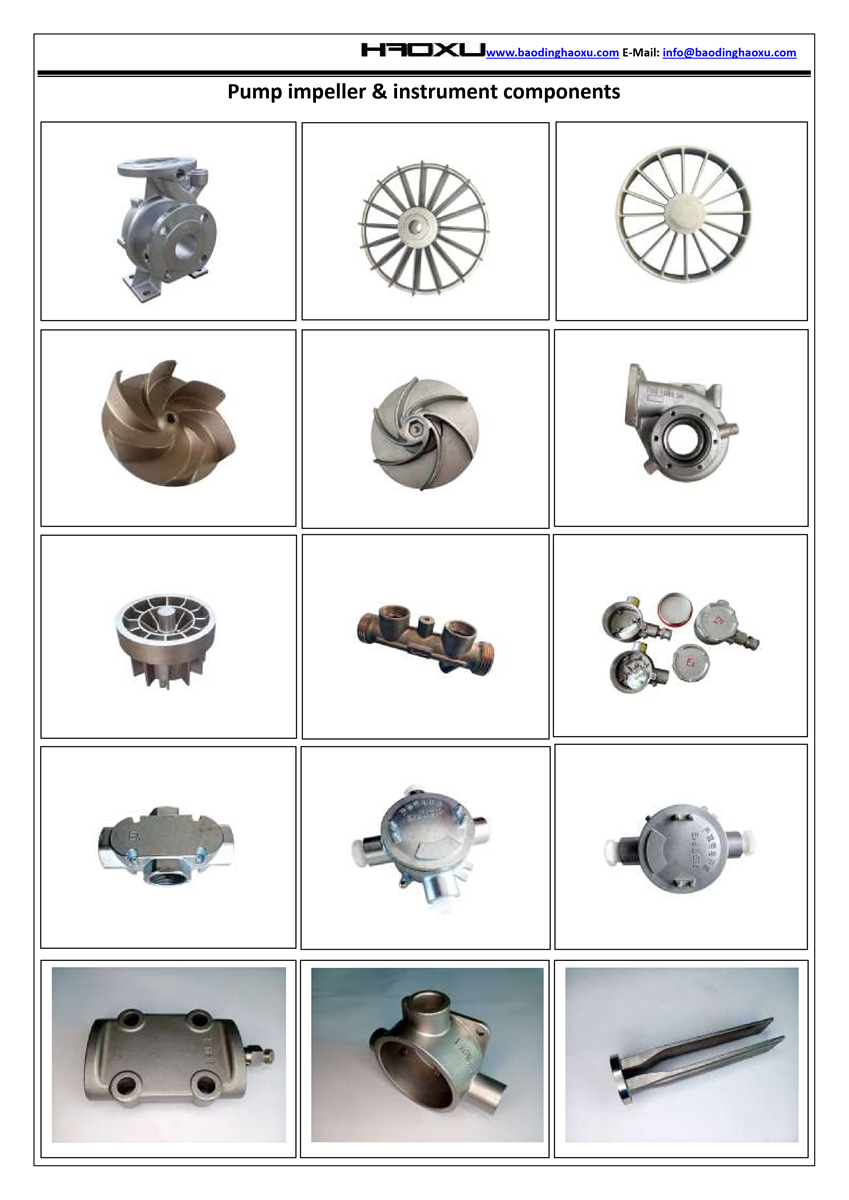 OEM Copper alloy impeller and stainless steel impeller for pump valves