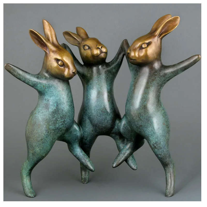 Wholesale custom pet sculpture bronze rabbit statue