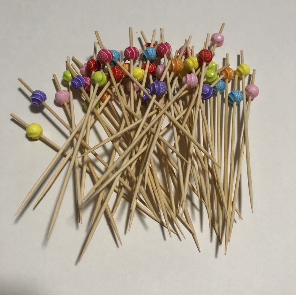 Factory Wholesale Bamboo bead skewer cocktail picks fruit picks