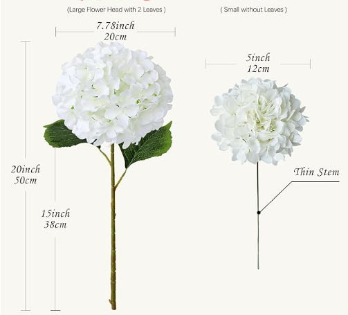 Artificial Hydrangea Flower Natural Lifelike Real Touch Faux Large Royal Hydrangea Flower for Home Party Outdoor Wedding