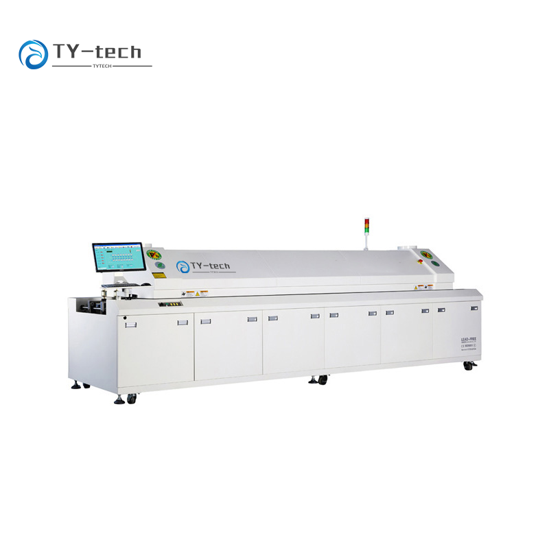 Advanced intelligent automatic reflow oven with 12 independent heating zones for SMT line pcb welding