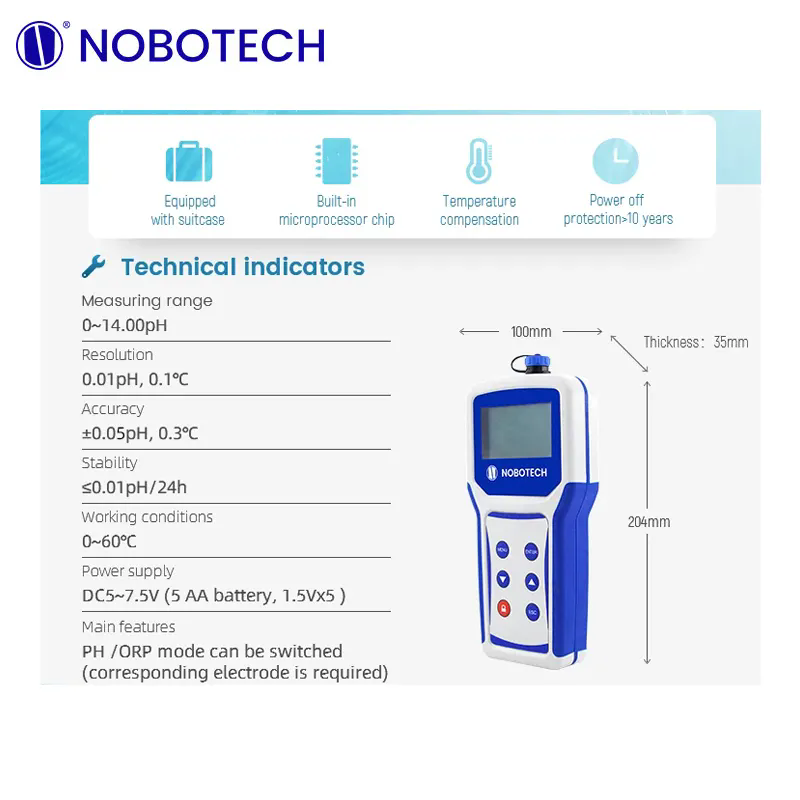 Swimming Pool Ph Meter and High Precision Portable Test Pen Detector Chemistry Laboratory Equipment Water Quality Ph Met