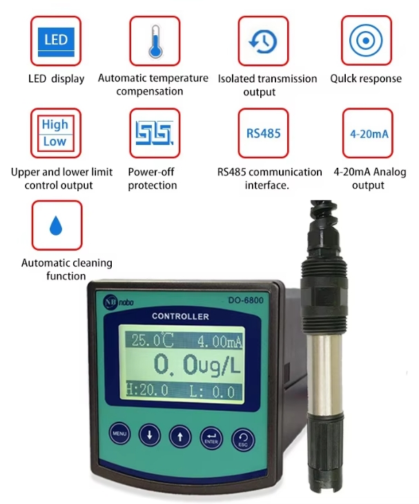 Dissolved oxygen meter controller analyzer DO6800 aquaculture