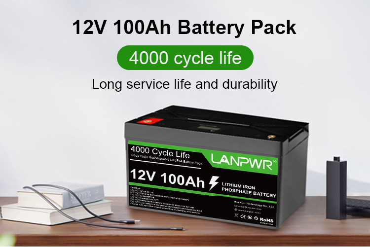 Deep Cycle 12V 120AH lifepo4 battery pack lifepo4 128V 100AH lithium battery with BMS for inverter boat motor with 10A