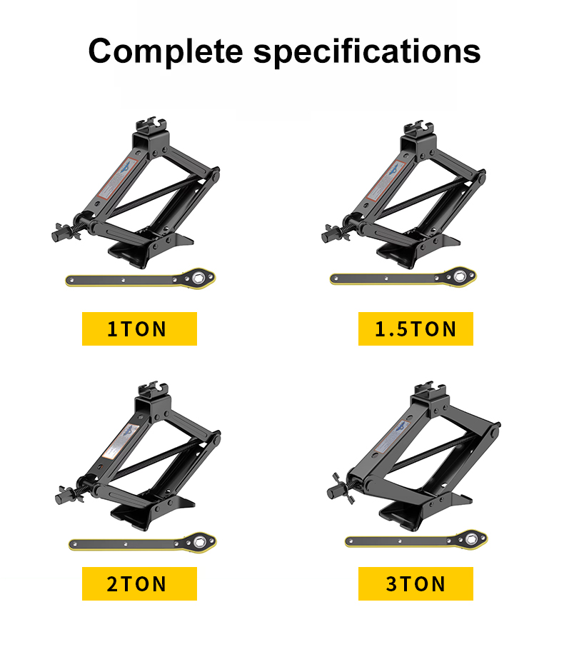 3 Ton Scissor Jack with Ratchet Wrench for Car Lift
