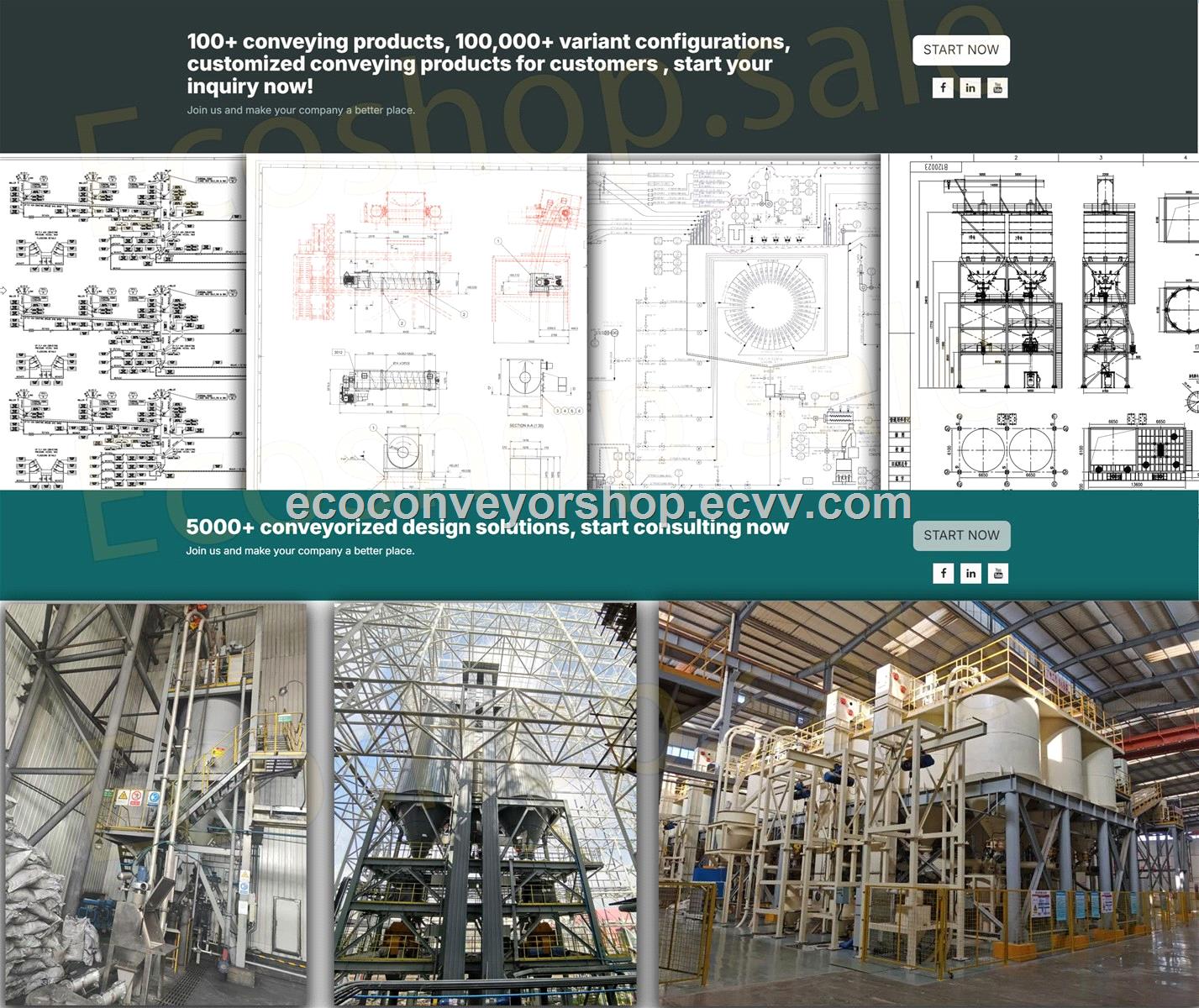 Screw conveyors of all kinds can be designed and customised for you specifically tailored to your unique situation