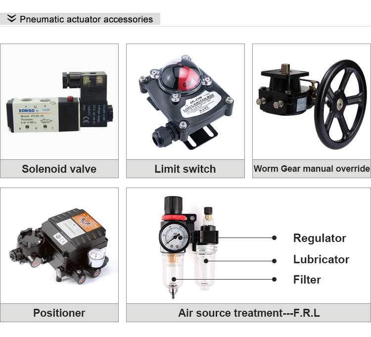 D671F46 DN200 DN100 PN16 8 inch PTFE Line Wafer Type Control actuator double acting spring return Pneumatic Butterfly Va