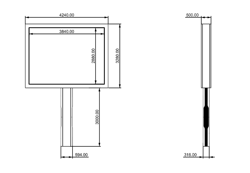 Outdoor High Brightness Double Sided P4 LED Screen Billboard for Sale