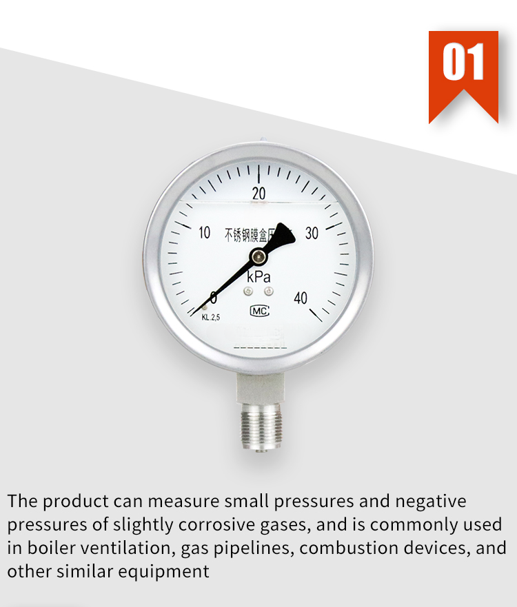 Stainless steel high pressure capsule pressure gaugecapsule pressure gauges China factory