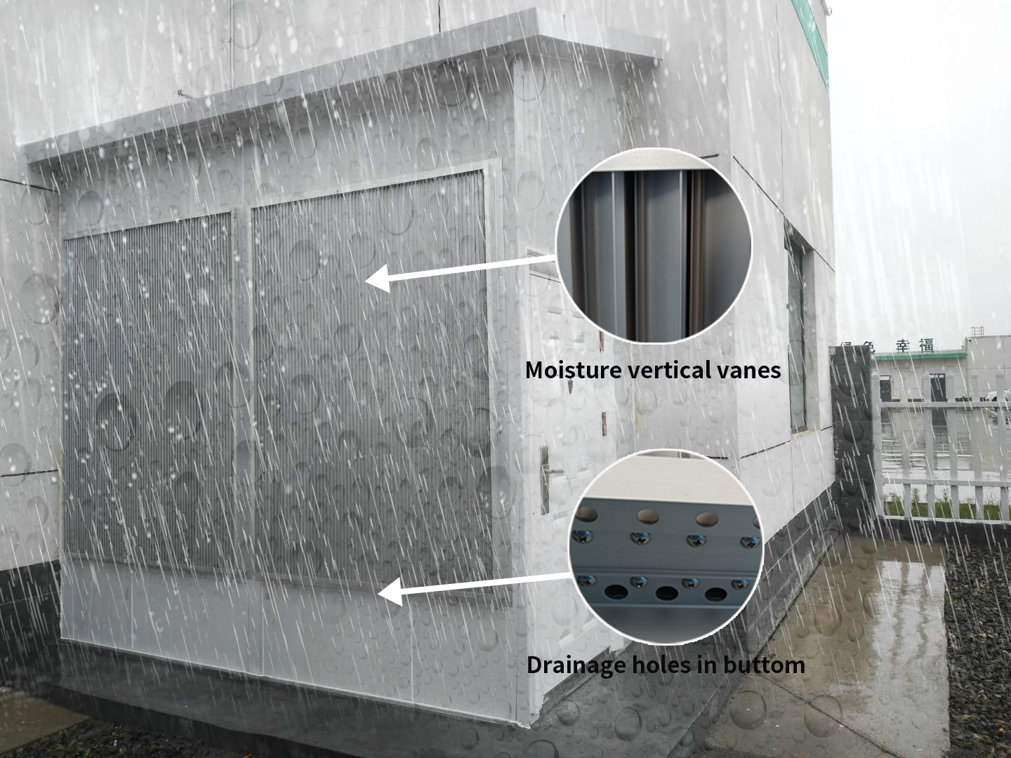 High protective louver for air vent of generator genset room