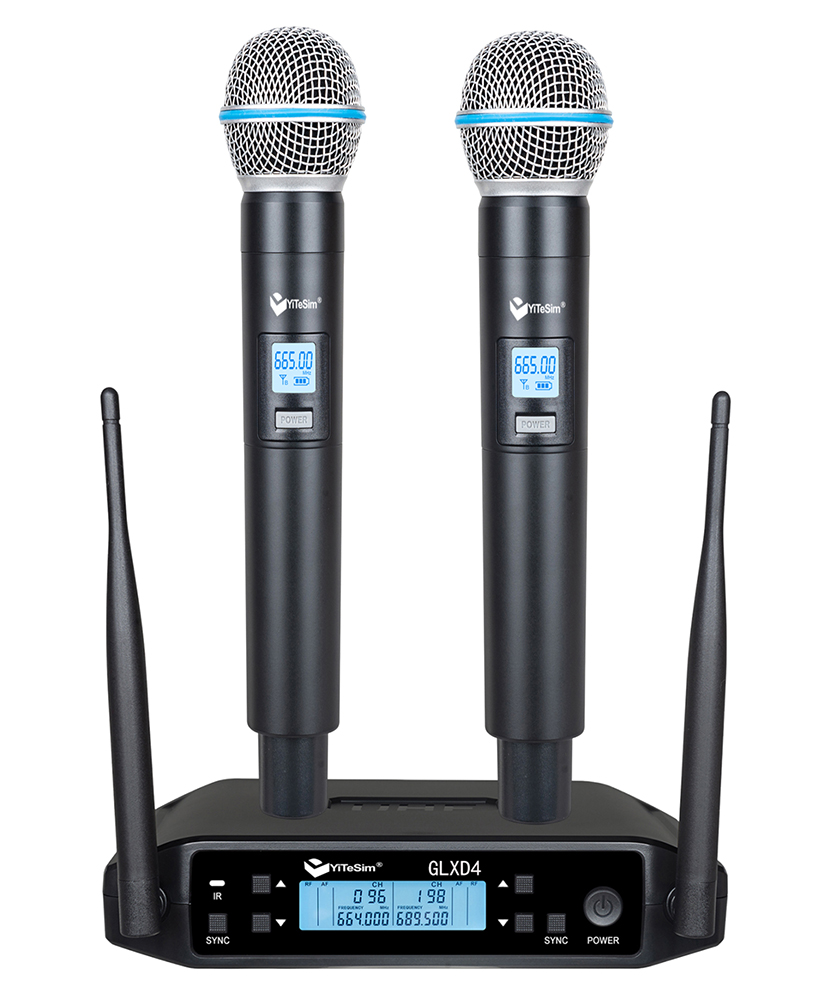 Yitesim GLXD4 Dual Channels UHF Wireless Microphone