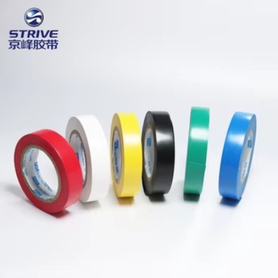 JINGFENG high voltage 600V flame retardant fireproof PVC electrical tape insulating adhesive tape rolls with paper tube