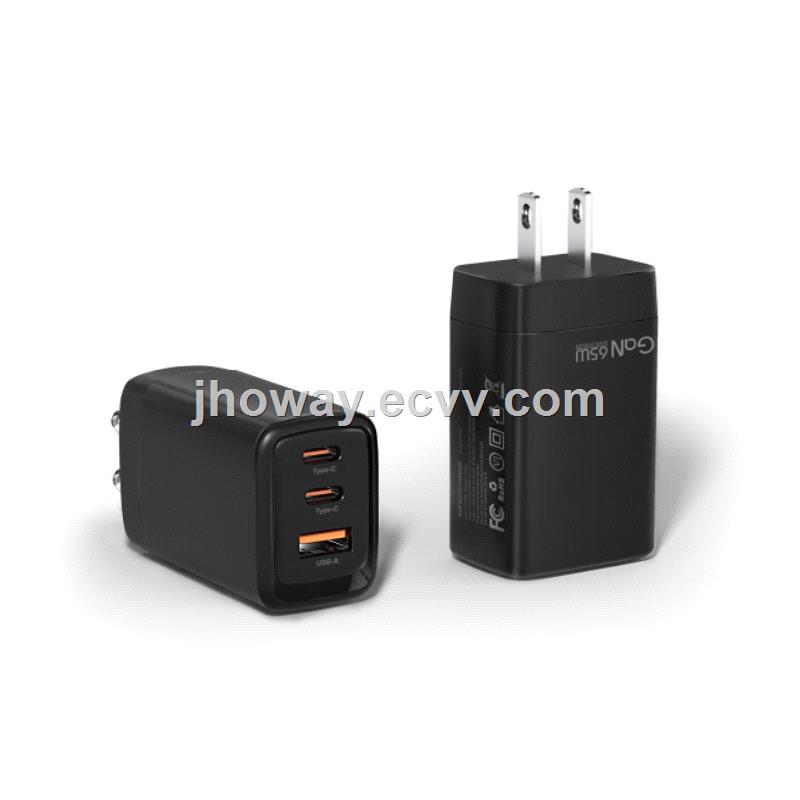 ce rohs certified travel charger Portable GaN Charger PD 65W mobile phone charger