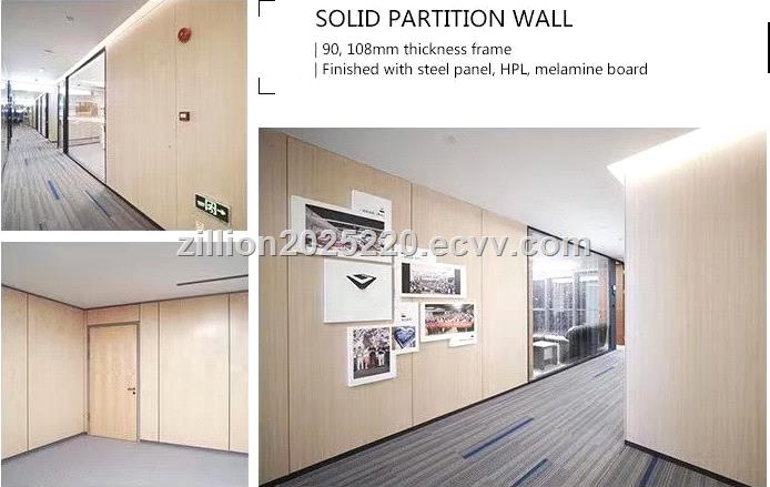 Commercial Furniture Office Partition Glass Wall Living Room Thickness Tempered Glass Division Wal