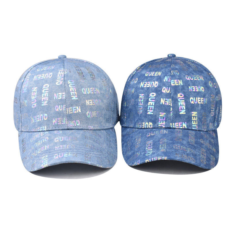 Personalized cotton denim baseball cap for outdoor use versatile laserprinted denim cap with a brim