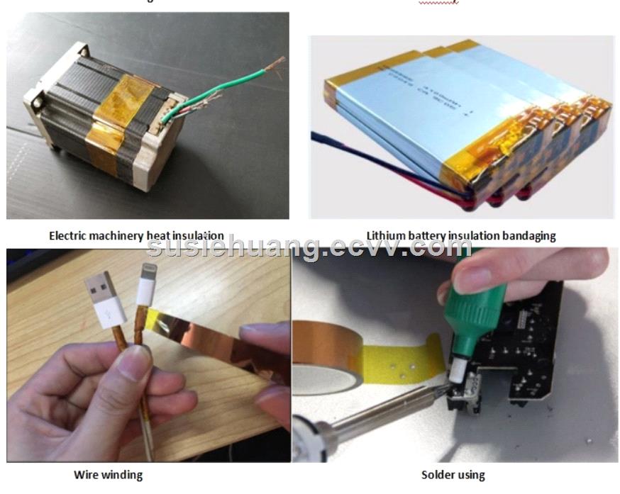 Kapton Polyimide Silicone Adhesive Golden Color Amber Pi Insulation PCB High Temperature Resist Insulation TapeJ630