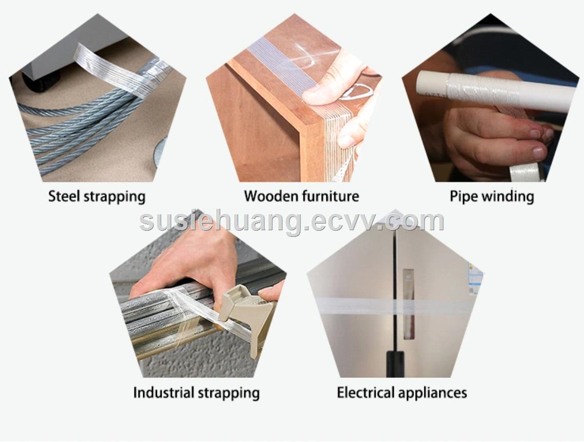 Synthetic Rubber Pet Fiberglass High Tensile Strength Mono Filament Pipe Wrapping Edge Protection Strapping Tape